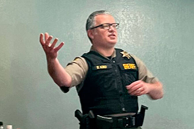 Christi Baron/Olympic Peninsula News Group
Newly elected Clallam County Sheriff Brian King spoke of changes he feels are needed this legislative session to bring some balance back to his department as well as others around the state.