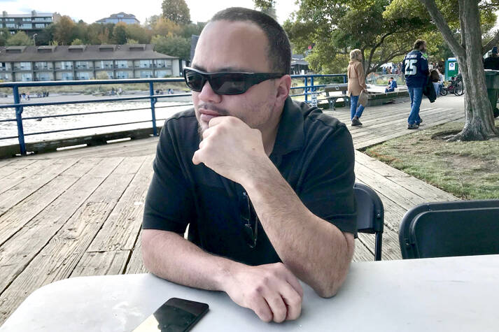 Mark Morey is pictured in 2019 on City Pier in Port Angeles. (Paul Gottlieb)