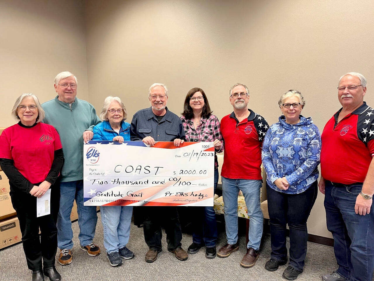 Pictured, left to right, are Rita Frangione, John Goepferd, Karen Riel, Stephen Evans, Robin Pangborn, Jim Aman, Shirlee Beck and Jerry Lucas.
