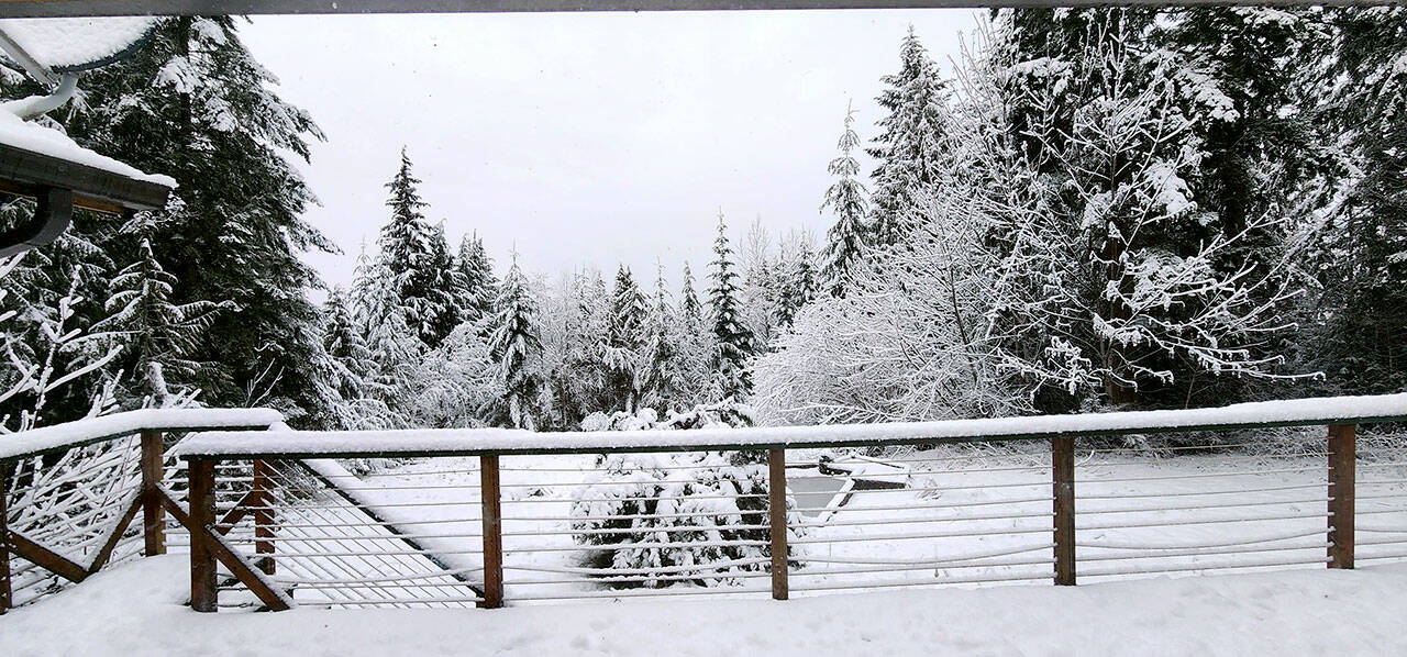 Heavy snows at the May house felt like old times in Wisconsin. (ANDREW MAY/FOR PENINSULA DAILY NEWS )