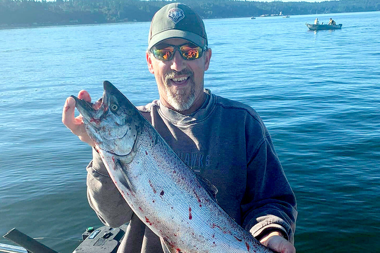 Manchester's Harold Hordyk caught this blackmouth chinook while fishing off Sekiu. State fisheries managers said Marine Area 5 will close to salmon retention beginning Monday.