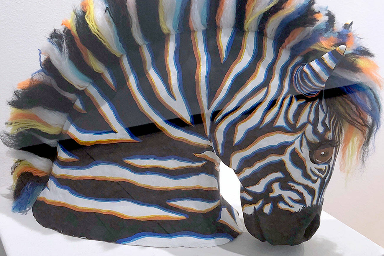 Sara Eldridge, of Quilcene High School, won Best in Show for her Clay and Yarn piece, "Ellis Dee.”