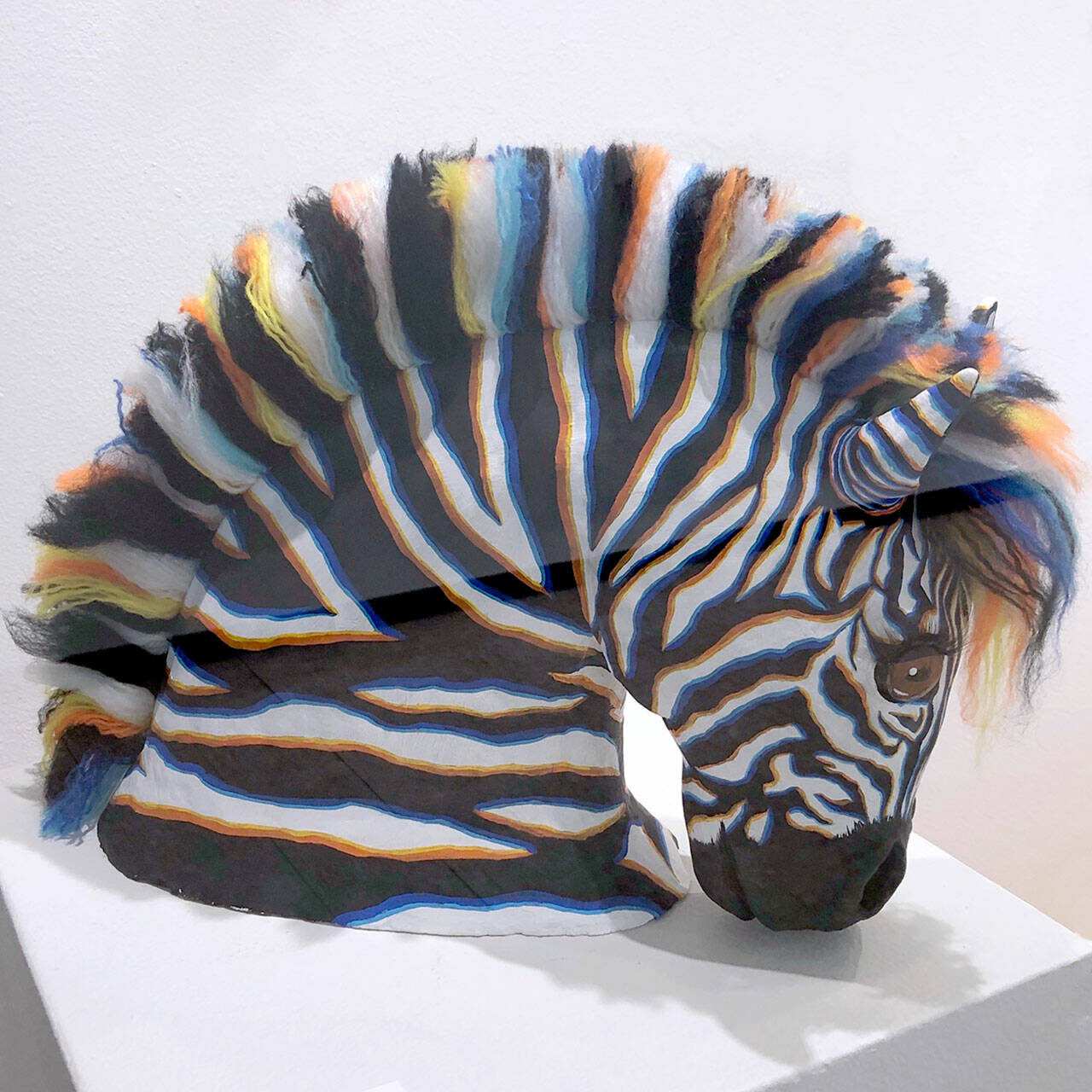 Sara Eldridge, of Quilcene High School, won Best in Show for her Clay and Yarn piece, “Ellis Dee.”