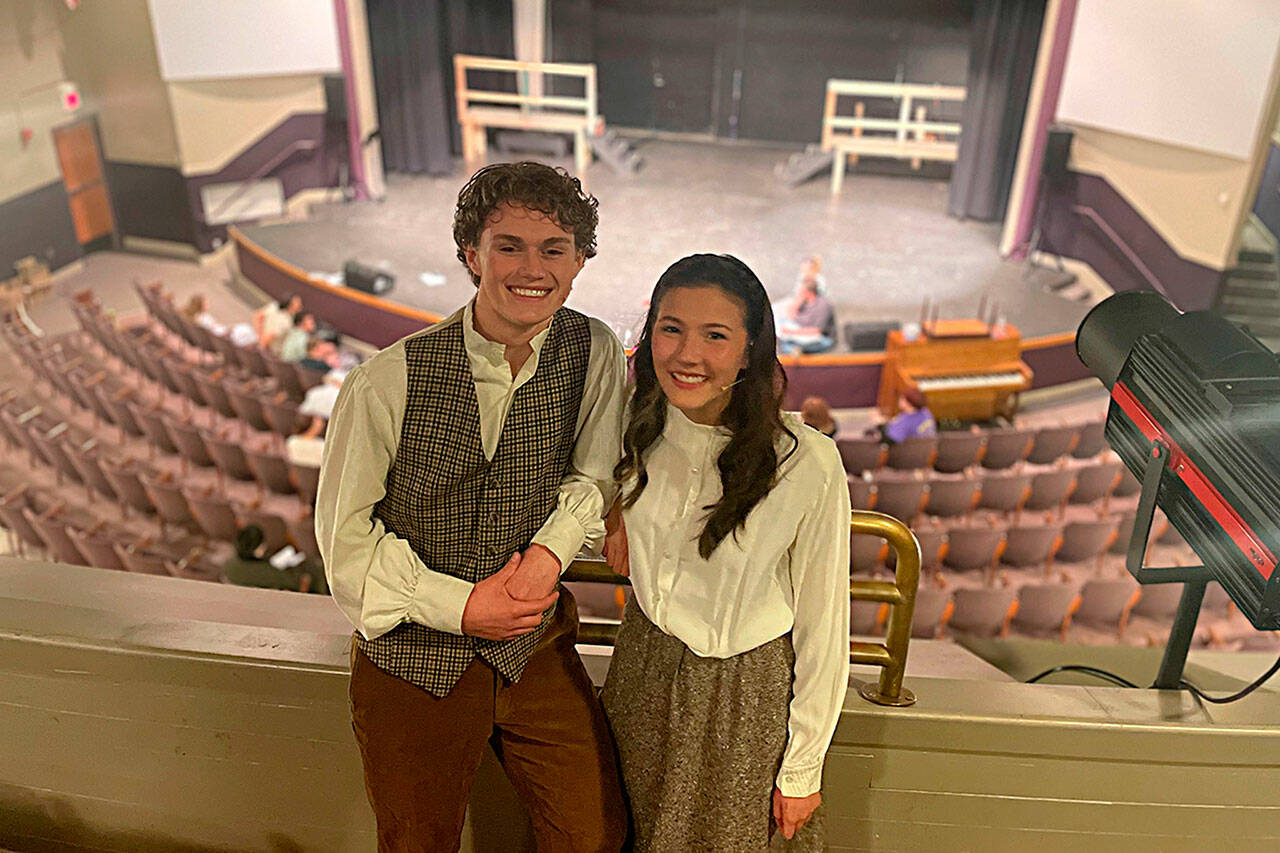 Matthew Nash/ Olympic Peninsula News Group Keaton King and Danika Chen (Dmitry and Anastasia) are two of more than 35 Sequim High School students acting in or producing “Anastasia the Musical” for the 56th operetta.