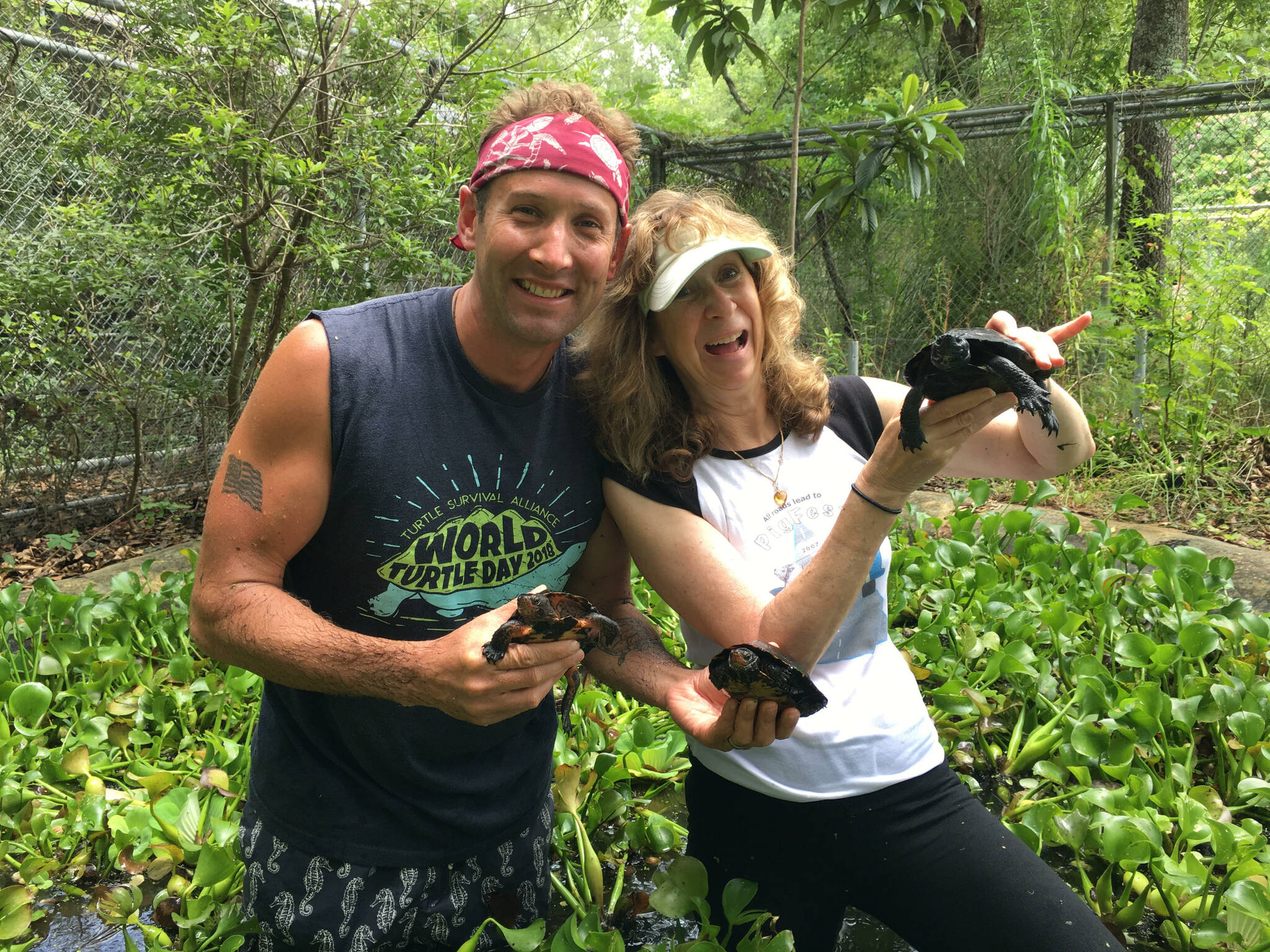 New York Times bestselling science writer Sy Montgomery, right, and illustrator Matt Patterson are visiting Peninsula College. (Matt Patterson)