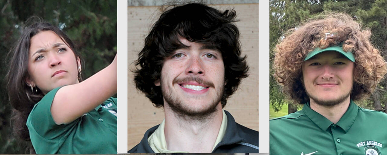 From left, Piper Williams, Cole Smithson and Edun Bailey are have qualified for the second round of the 2A state golf tournament.