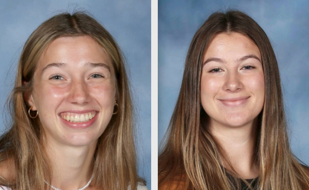 Aliyah Yearian, left, and Ellise Gardner, East Jefferson track