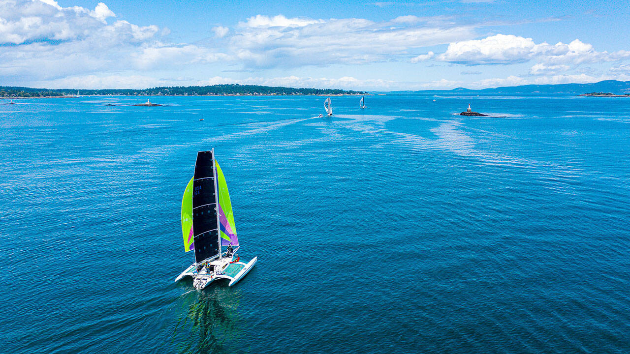 Boats in the 2019 Race to Alaska compete for a $10,000 prize in a route that takes them from Port Townsend to Ketchikan, Alaska, but organizers say the race is more about the experience than the money. (Drew Malcolm via Northwest Maritime Center)