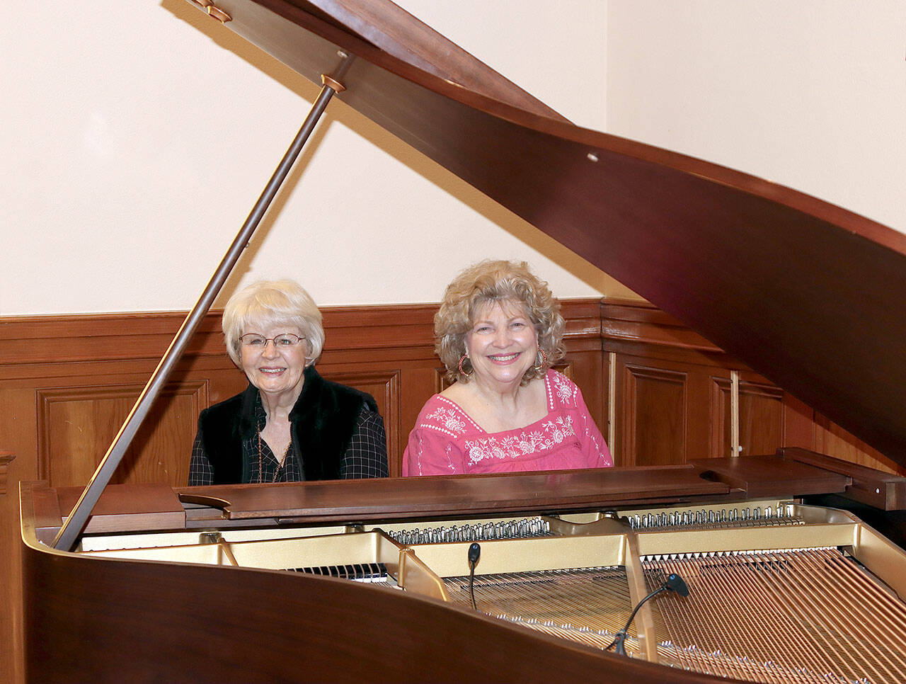 Penny Hall and Anna Nichols will present “Four-handed Piano Praise” at First Presbyterian Church of Port Angeles on Sunday afternoon.