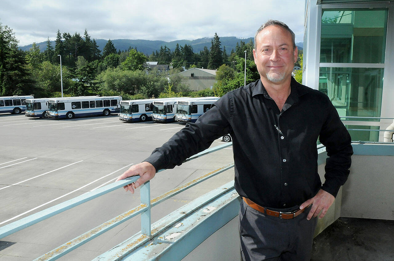 Clallam Transit General Manager Kevin Gallacci, shown at the Port Angeles bus yard, will retire today after 39 years at the agency. (Keith Thorpe/Peninsula Daily News)