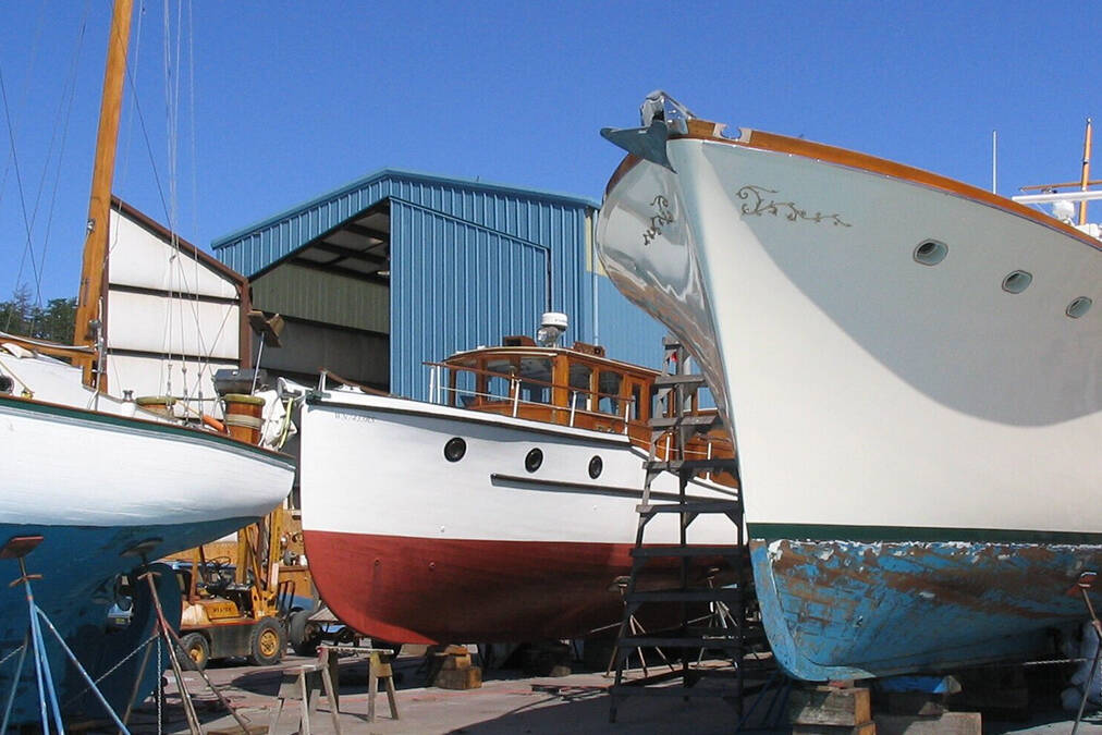Haven’s shipwrights work on all types of boats, from commercial fishing boats to yachts and wooden sail boats. Photo courtesy First Fed