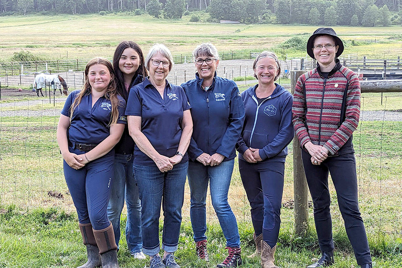 Submitted photo

Congratulations to these Equitese Pony Club members for attaining higher levels of accomplishments through the U.S. Pony Club of America. Levels of certification start at what is called D Level (beginner), progressing to C Level (intermediate) then to B Level and A Level (advanced). From left: Hazel Vidal, level D3 in dressage; Addi Staley, D2 in hunt seat equitation; Lisa Cartwright,  D2 in dressage and D3 in horse management; Galadriel Nichols, D2in dressage and D3 in horse management; Katie Haman, D2 in dressage and D3 in horse management; Rose Soini, D2 in eventing (in flat work)  and horse management . Visit www.ponyclub.org  for more information. Follow the club on its Facebook page, Equitese Pony Club.