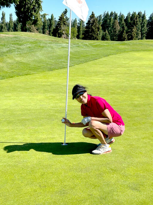 Lisa Chon sank her first hole-in-one while playing in The Cedars at Dungeness Women’s Golf Association’s Monthly Medal play on Aug. 1.