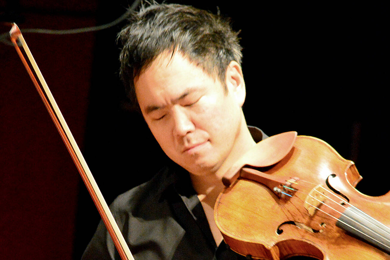 Grammy-winning violist Richard O’Neill, pictured rehearsing for a 2022 Music on the Strait performance, is back in Clallam County for the 2023 festival’s finale this weekend. (Diane Urbani de la Paz/for Peninsula Daily News)