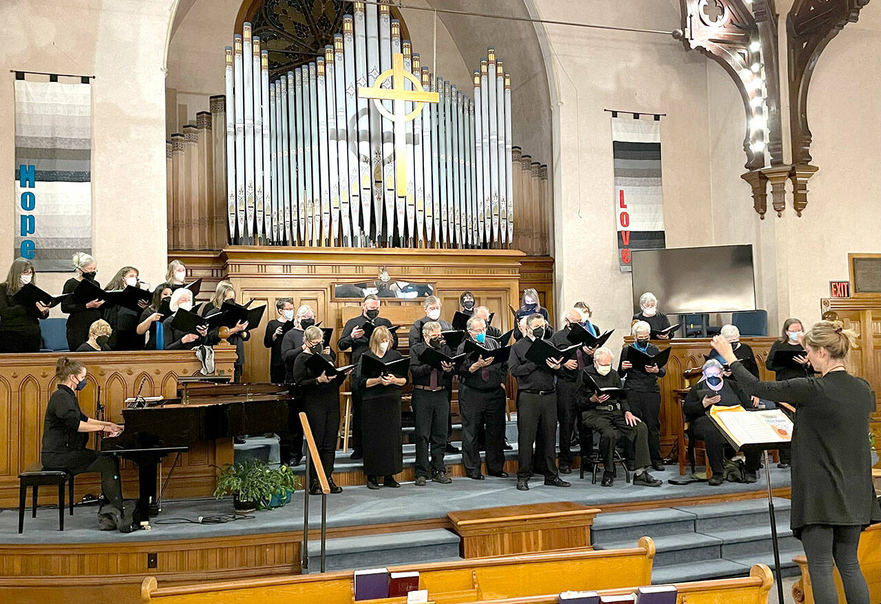 Sarah Moran rehearses the Community Chorus of Port Townsend and East Jefferson County in fall 2022.