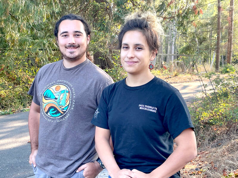 Peninsula College sophomores Ian Coughran, left, and Ciera Skelly were two of seven students participating in the inaugural Pathway Summer School at Pacific Northwest National Laboratory this summer that focused on education and career development in STEM fields. Both Coughran and Skelly plan to pursue degrees in environmental science. (Paula Hunt/Peninsula Daily News)