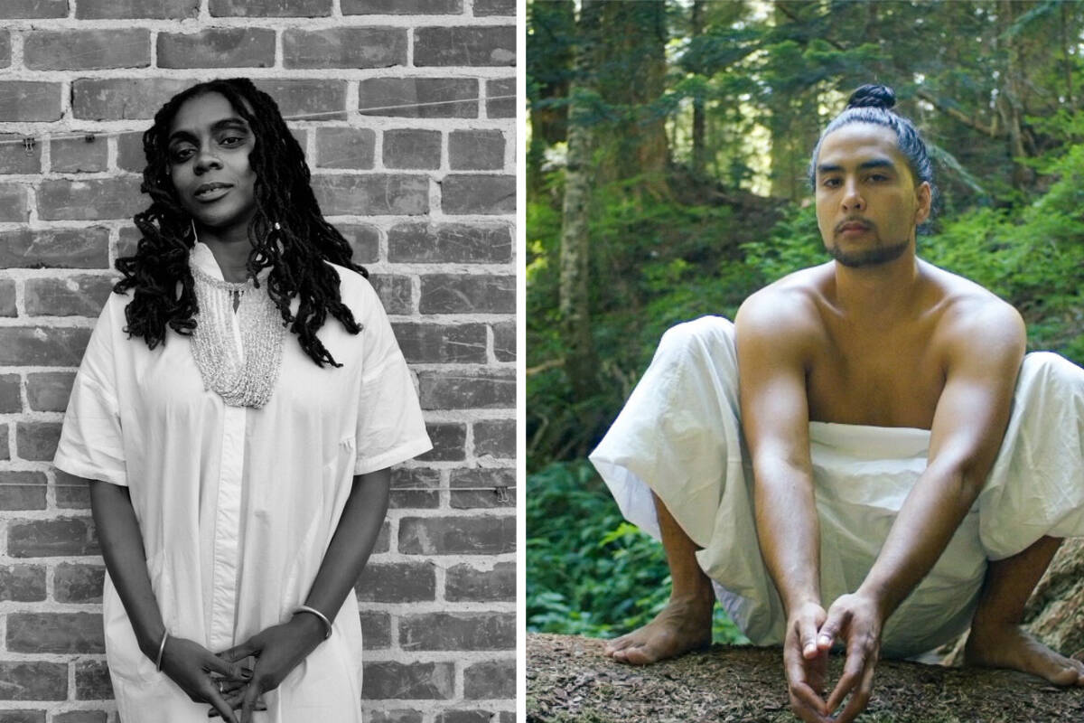 Centrum’s visiting artists Courtney Desiree Morris, left, and Dakota Camacho will be offering public talks this month. Photos courtesy Centrum