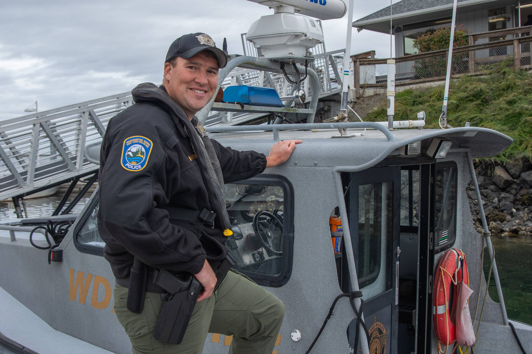 Region 6 WDFW Lt. Kit Rosenberger wrote, “from a young age I have always enjoyed fishing and hunting. I saw the intrinsic value of our state’s natural resources and wanted to make sure it is conserved for the future. My mother recently showed me a school project from second grade class she had saved where we had to write about what we wanted to be when we grew up. I had written all the way back in second grade about how I wanted to be a ‘Game Warden.’” (Emily Matthiessen /Olympic Peninsula News Group)