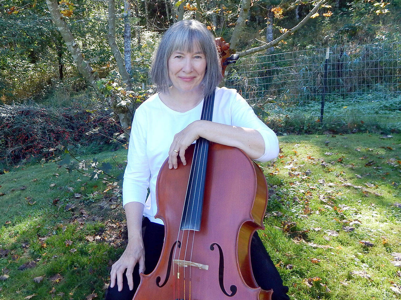 Cellist Pamela Roberts will play a world premiere of Karl Bach’s Romance for Violincello and orchestra on Sunday at Chimacum High School. (Port Townsend Symphony Orchestra)