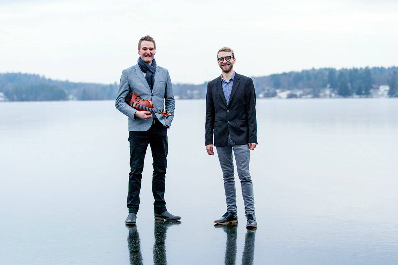 Kevin Henderson and Neil Pearlman will play Thursday at the Quimper Grange in Port Townsend. (Dylan Ladds)