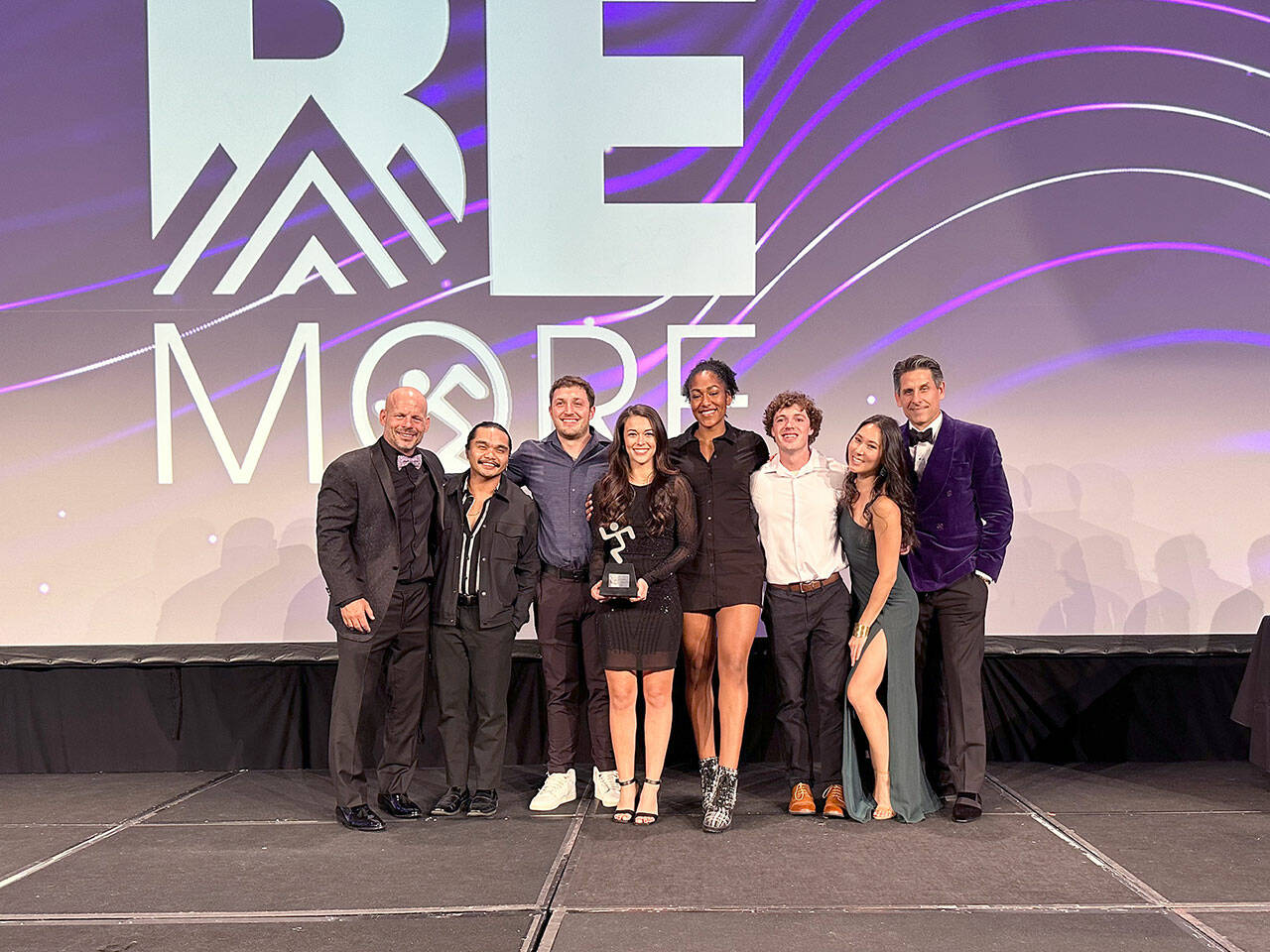 Pictured, left to right, are Dave Mortenson, Eric Hermosada, Evan Hurn, Makayla Payne, Adrienne Haggerty, Patrick McCrorie, Lisa Cullen and Chuck Runyon.