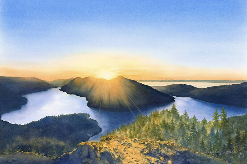 “Storm King” by Julie Senf, a featured artist at the Blue Whole Gallery and one of the curators of the gallery’s “Rowed to Gold” exhibition, is on display this December. (Blue Whole Gallery)