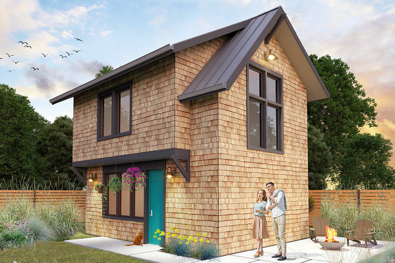 A two-bedroom, 800-swuare-foot home is among the free plans offered by the City of Port Angeles.