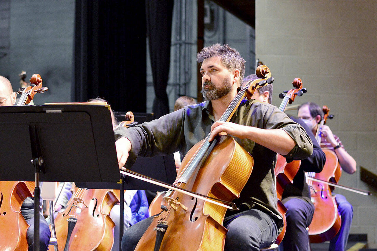 Jesse Ahmann of the Port Angeles Symphony has composed “Dark to Light,” which will premiere this week in concerts in Sequim and Port Angeles. (photo by Diane Urbani de la Paz)