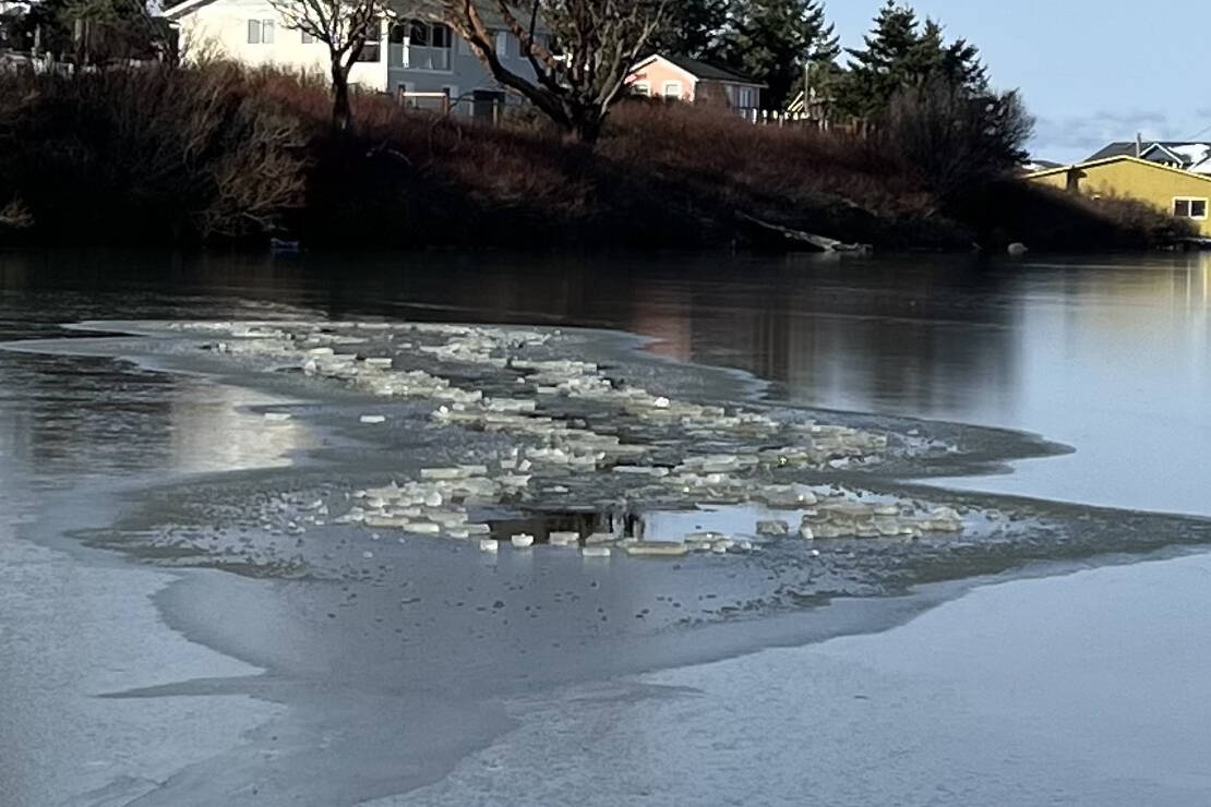 A 14-year-old Seattle-area boy was rescued by bystanders and first responders who fell through ice in a Diamond Point lagoon. (Clallam County Fire District 3)