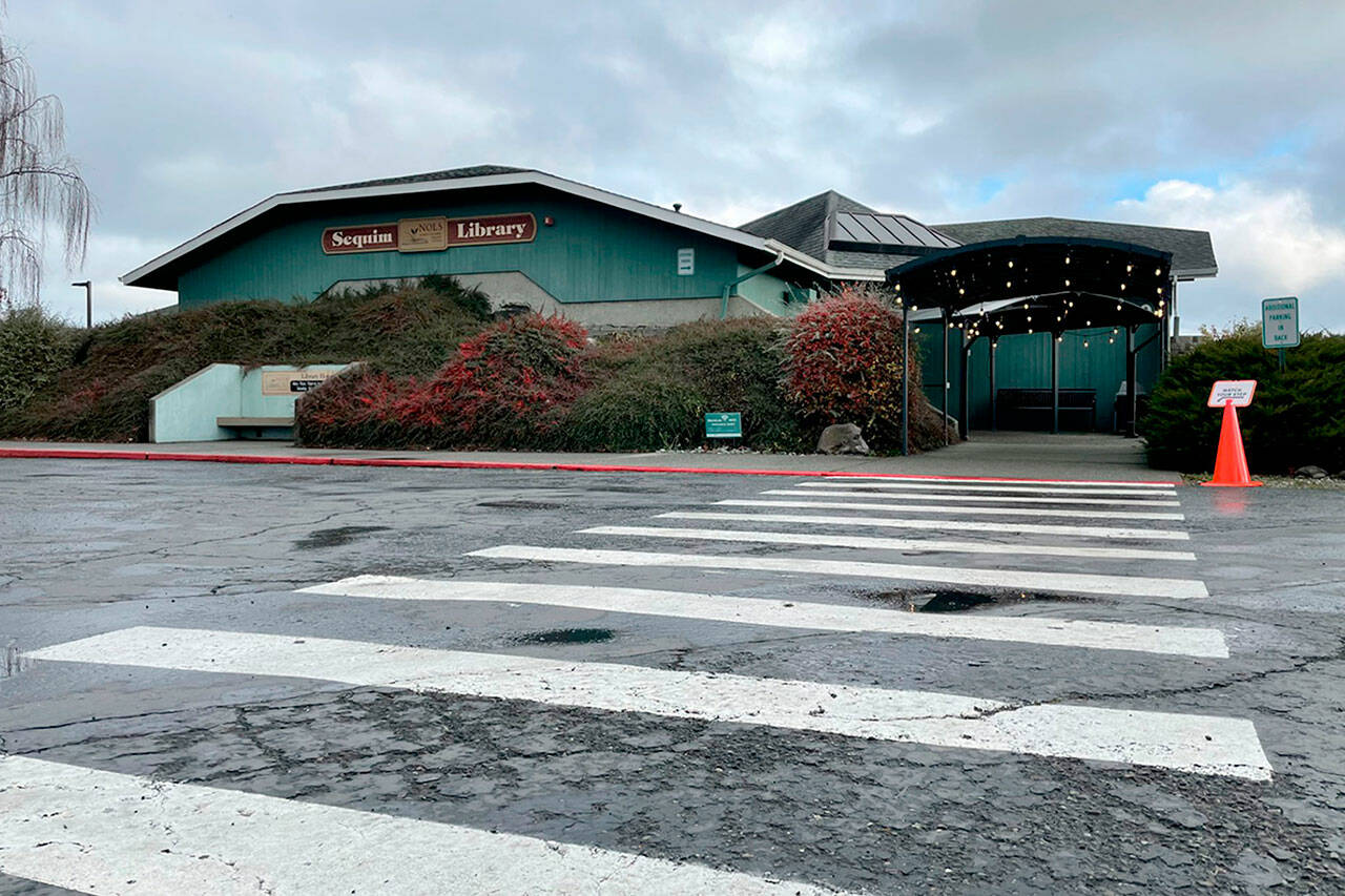 The Sequim Library will tentatively close March 9 for three weeks before reopening April 1 in a temporary space at 609 W. Washington St., Suite 21, during construction of the current library. (Matthew Nash/Olympic Peninsula News Group)