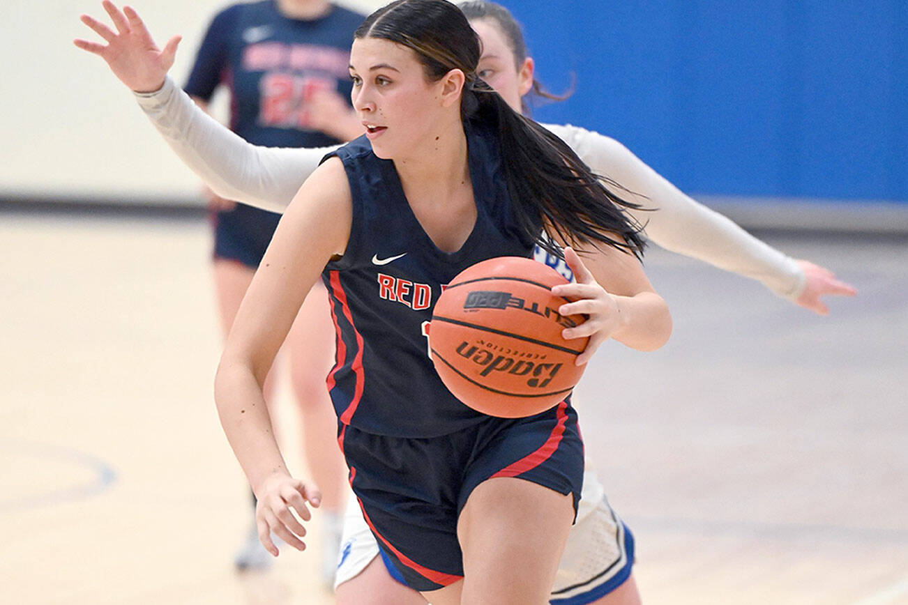 Former Port Angeles Roughriders standout Bailee Larson leads Lower Columbia College in scoring (14.8 points per game) and steals per game (3.2) for an NWAC tournament-bound Red Devils squad. (Lower Columbia College Athletics)