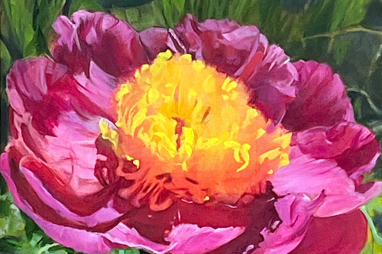 Vivian Matt's "The Emperor's Choice, the Peony" is among the paintings in Northwind Art's new installation at Jefferson Healthcare Hospital. (Vivian Matt)