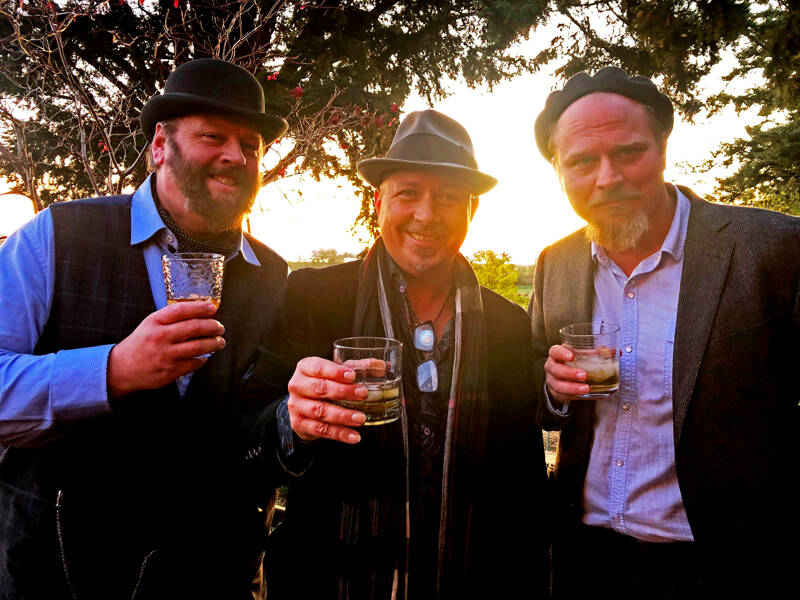 Troupe de Ville, from left to right, includes Steve Thoreson, Andre Feriante and Eric Fridrich. They will perform on Saturday at Studio Bob in Port Angeles. (Andre Feriante)