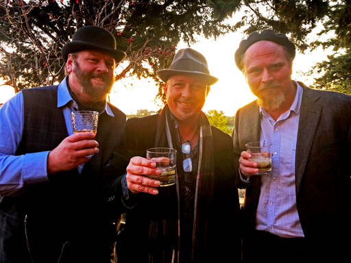 Troupe de Ville, from left to right, includes Steve Thoreson, Andre Feriante and Eric Fridrich. They will perform on Saturday at Studio Bob in Port Angeles. (Andre Feriante)