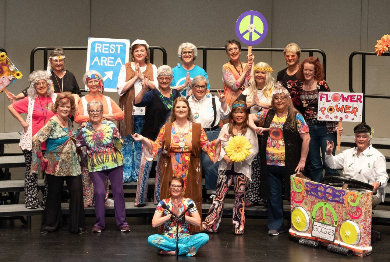 It’s a 1960s theme for the Grand Olympics Chorus’ “A Grand Musical Adventure!,” a multi-group concert set for Saturday at Trinity United Methodist Church. (Grand Olympics Chorus)
Grand Olympics Chorus
It’s a 1960s theme for the Grand Olympics Chorus’ “A Grand Musical Adventure!,” a 
multi-group concert set for Saturday at Trinity United Methodist Church.