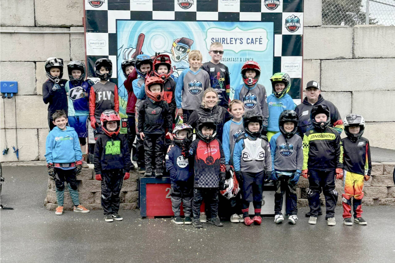 More than 100 riders came out and enjoyed the Lincoln Park BMX track Sunday as the track also hosted boys and girls clinics put on by BMX elite champion rider Olivia Armstrong from Bend, Ore. A total of 106 riders in 26 motos raced after the clinics. Lincoln Park BMX is hosting a variety of events all spring and summer. For more information, go to www.LPBMX.com. (Courtesy of Lincoln Park BMX)