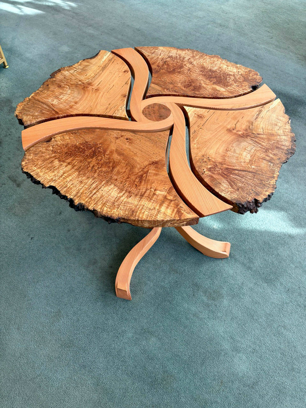 Work like this table from woodworker Robin McKann will be on display at Gallery-9 during the Art Walk on Saturday.