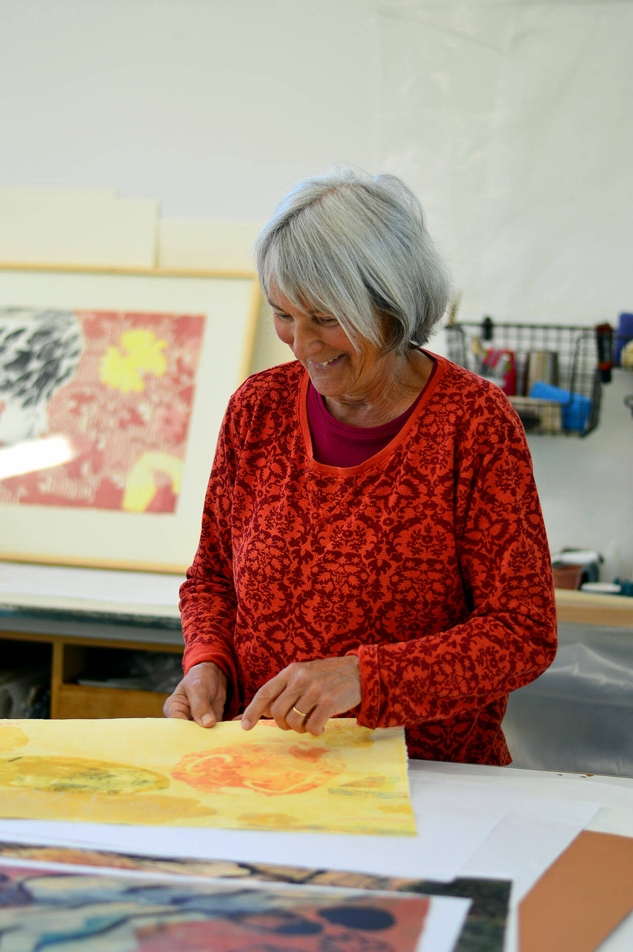 Port Townsend artist Shirley Scheier will show 40 works in “Sifting the Silence,” the new exhibition at Northwind Art’s Jeanette Best Gallery. (Diane Urbani/Northwind Art)