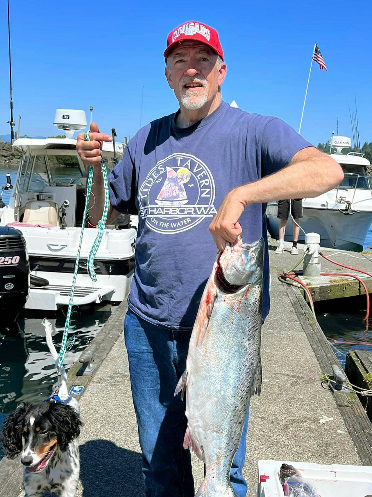 Enumclaw’s Tim Harder caught this chinook while fishing off of Neah Bay.
