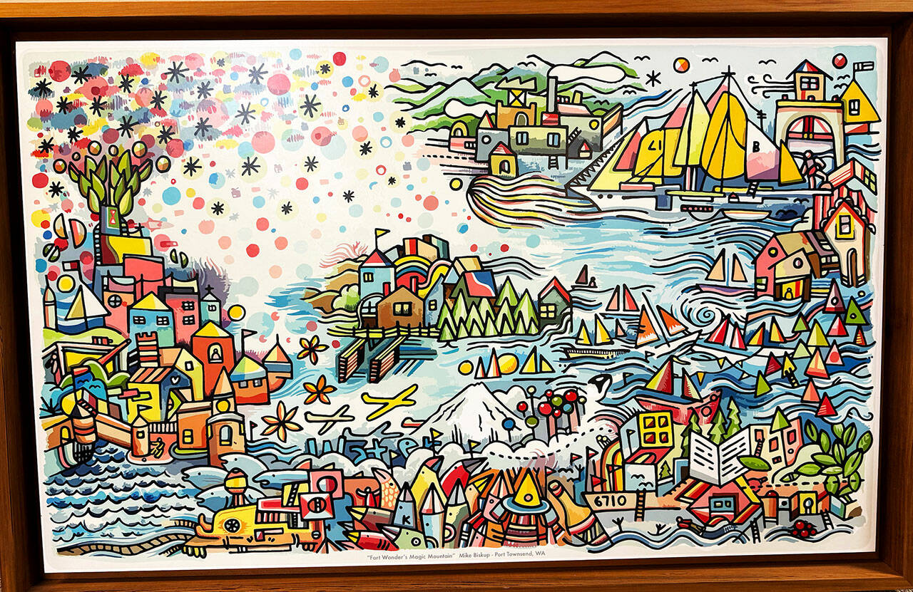 “Fort Wonder’s Magic Mountain” by Mike Biskup is one of the fine art prints to be in Northwind Art’s Pop-Up Sale from Saturday through Monday in Port Townsend. (Northwind Art)