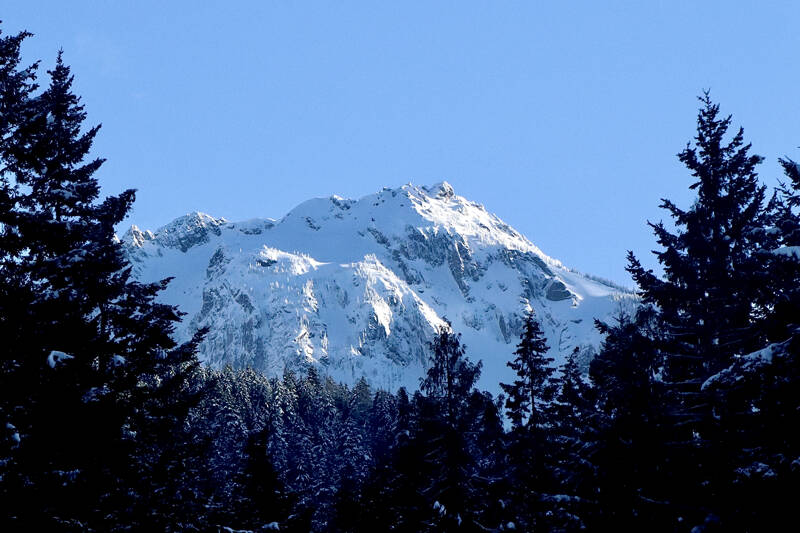 A snow-covered Mount Angeles is seen from Black Diamond Road a few miles south of Port Angeles. While the Peninsula has seen temperatures below freezing this week, a warming trend is expected by this weekend with highs reaching the upper 40s and overnight lows in the 30s. (Dave Logan/for Peninsula Daily News)