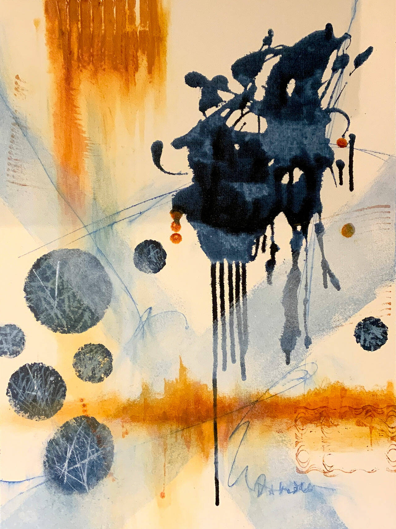 Ann Bernard’s “Just Passing By” will be on display at the Port Ludlow Art League’s “Drip, Dribble and Splash” exhibit at the Bay Club throughout March and April.