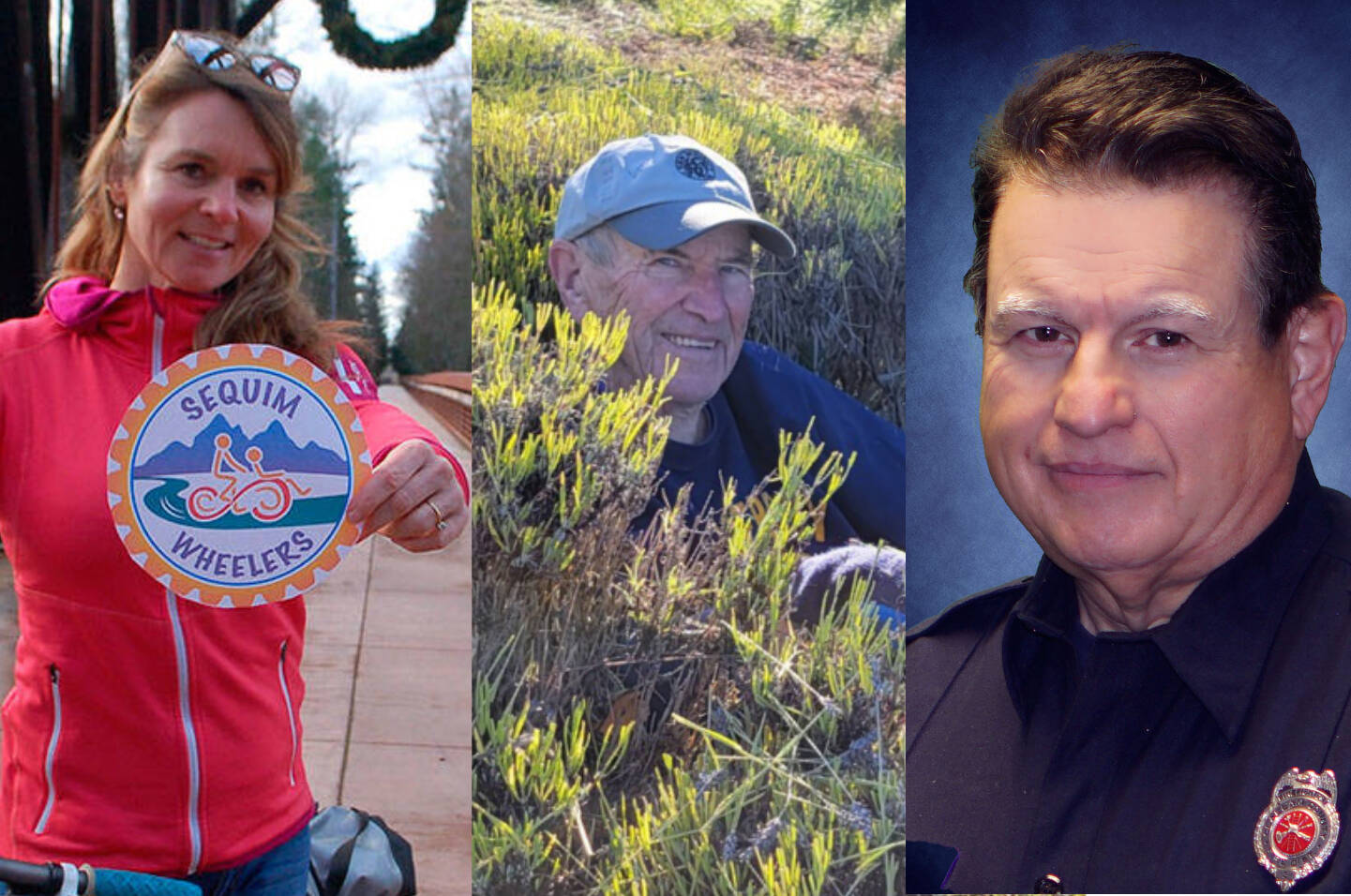 The 2024 Citizen of the Year finalists include, from left, Nicole Lepping, Ron Stecker and Blaine Zechenelly. (Sequim-Dungeness Valley Chamber of Commerce)