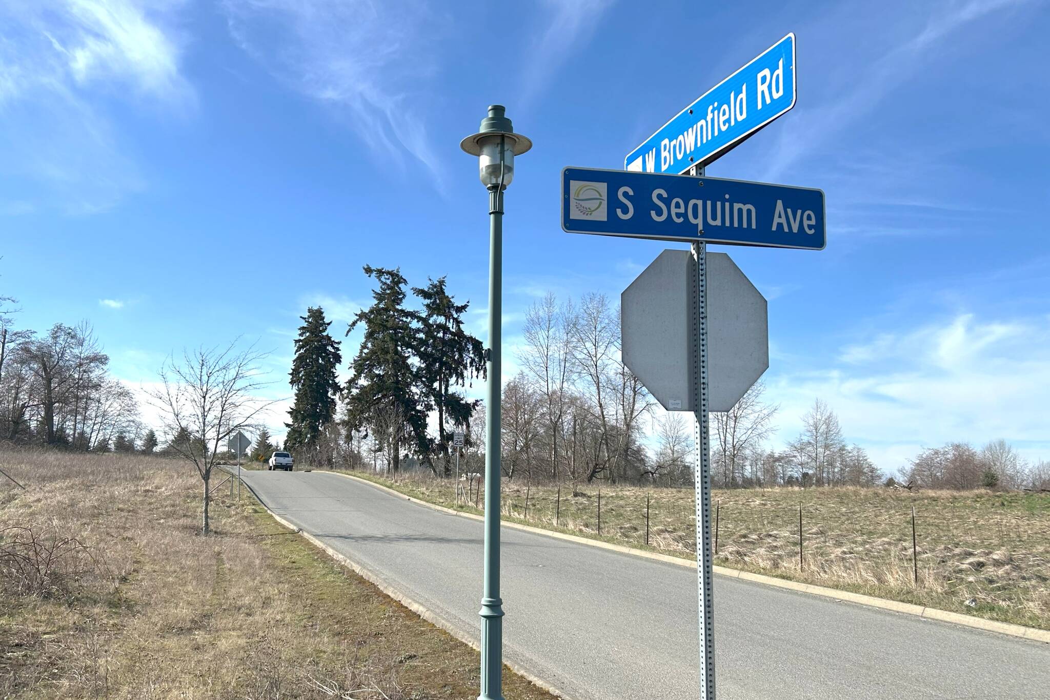 Residents expressed concerns on Feb. 27 to Sequim’s hearing examiner that improvements should be made to West Brownfield Road before any developments go in nearby. City staff said they’re negotiating with a developer to pay some of the costs to realign and repair the road so it’s safer and has better drainage. The funds would be refunded if they’re not used by the city within five years. (Matthew Nash/Olympic Peninsula News Group)