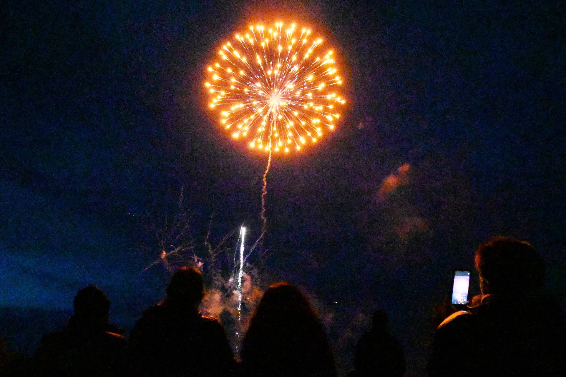 Sequim City Council members will discuss March 24 how the city’s Fourth of July fireworks display, pictured in 2022, impacts wildlife and residents. Local advocates made the request to council members in February to stop the fireworks display and move the drone show away from wildlife habitat at Carrie Blake Community Park. (Michael Dashiell/Olympic Peninsula News Group file)