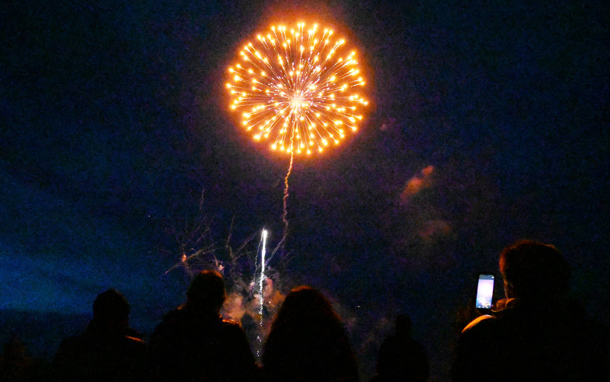 Sequim City Council members will discuss March 24 how the city’s Fourth of July fireworks display, pictured in 2022, impacts wildlife and residents. Local advocates made the request to council members in February to stop the fireworks display and move the drone show away from wildlife habitat at Carrie Blake Community Park. (Michael Dashiell/Olympic Peninsula News Group file)