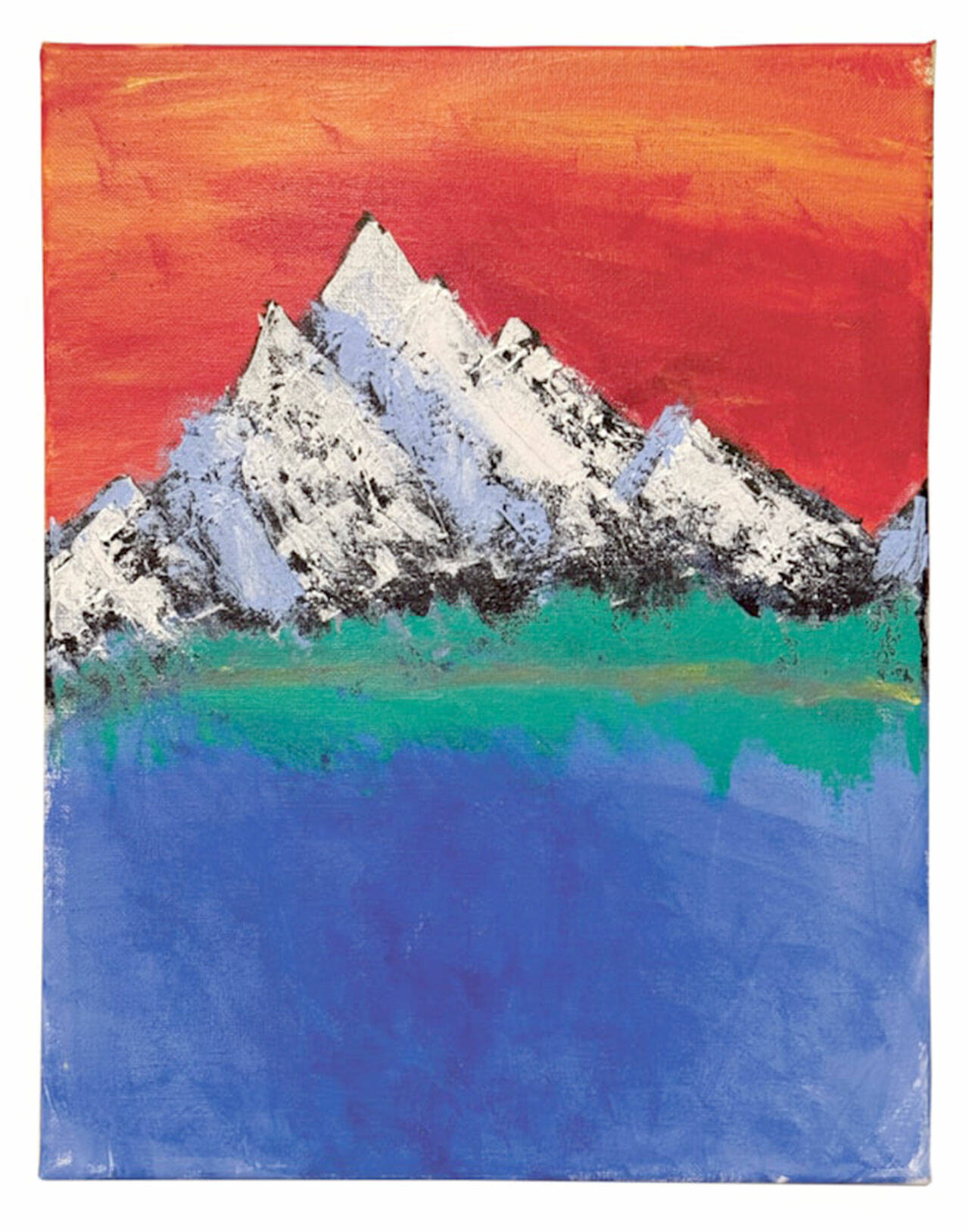 Mountain Gazing in the Sunset by Ailo Saari of Port Angeles placed first in the Art category for youths 0-9.