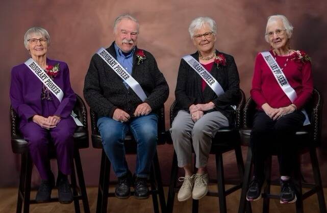 Keith Ross/Keith’s Frame of Mind
This year’s Honored Pioneers for the 130th Sequim Irrigation Festival, include, from left, Hazel Messenger Lowe, Tim Wheeler, Betty Ellis Kettel and Janet Ellis Duncan.