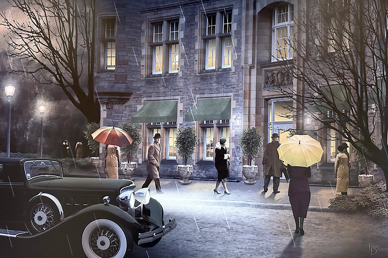 “Showers with Dinner” by Larry Davidson will be on display throughout April.