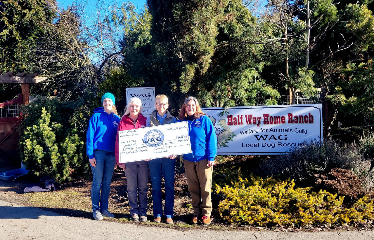 Welfare for Animals Guild receives $1,500 to provide spay and neuter services at the guild’s free veterinary clinics. Pictured, from left, are Laura Nieborsky, Barb Brabant, Emily Murphy and Mel Marshall.